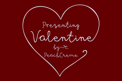 Valentine PeachCreme // Font with Bows, Hearts