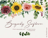 Burgundy Sunflower // Watercolor Set