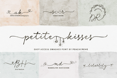 Petite Kisses// Easy access swashes font!