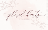 Floral Hearts Script , , - peachcreme.com