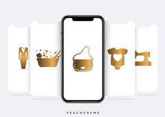 Madeline Instagram Story Covers (Gold on White)