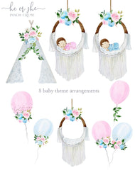 He or She // Watercolor Set