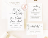 Abstract Floral Wedding Invitation Template