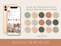 Luciana Line Art Hand Drawn Social Media Story Covers