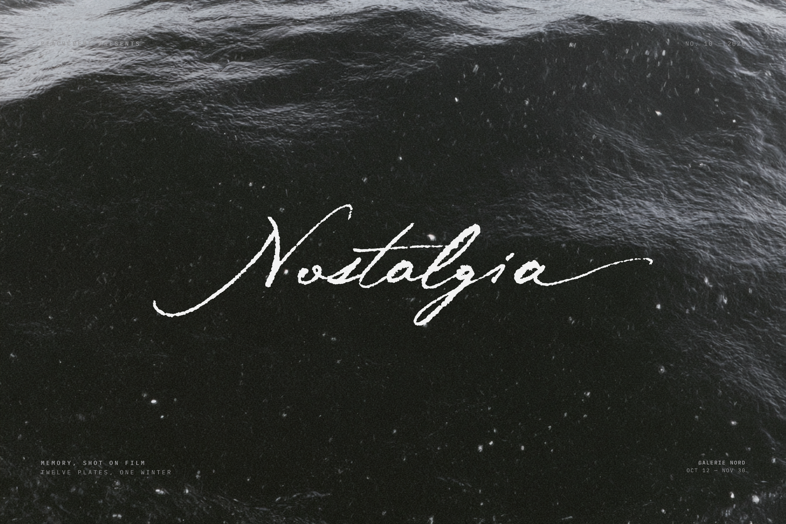 Midnight Symphony capital letters close-up on dark textured background