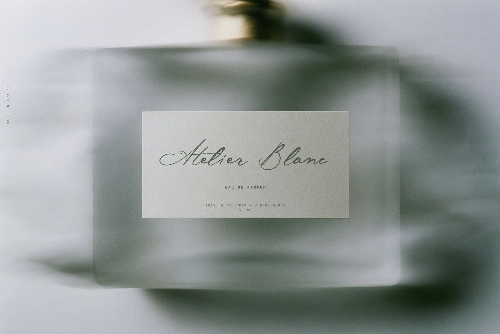 Midnight Symphony calligraphy on white atelier branding design