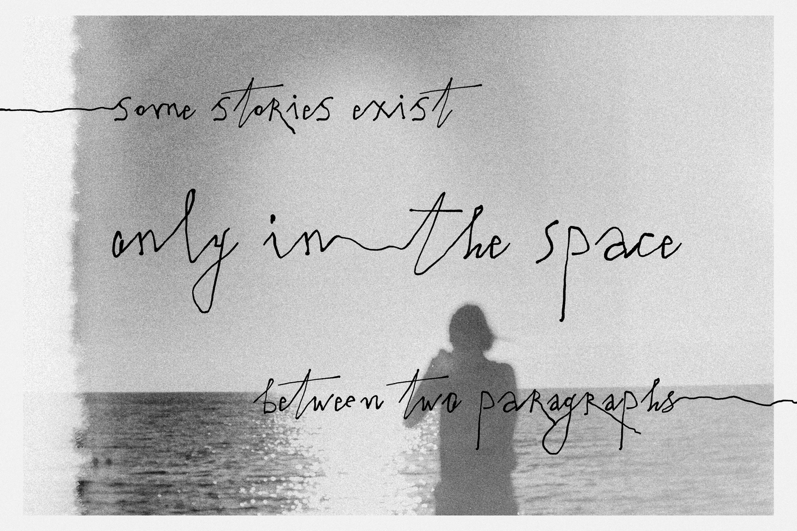 Bergamot handwritten script set over a grainy black and white photograph