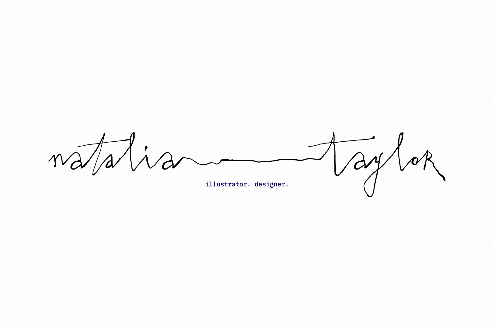 Bergamot signature style logo for a designer - natalia taylor illustrator designer