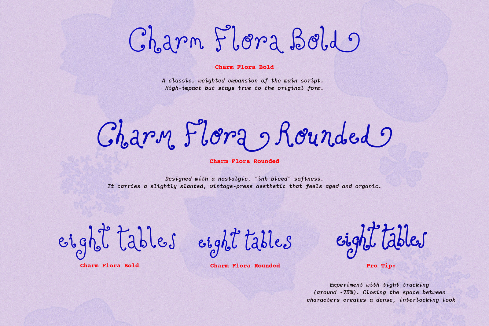 Charm Flora// Curly Font Set
