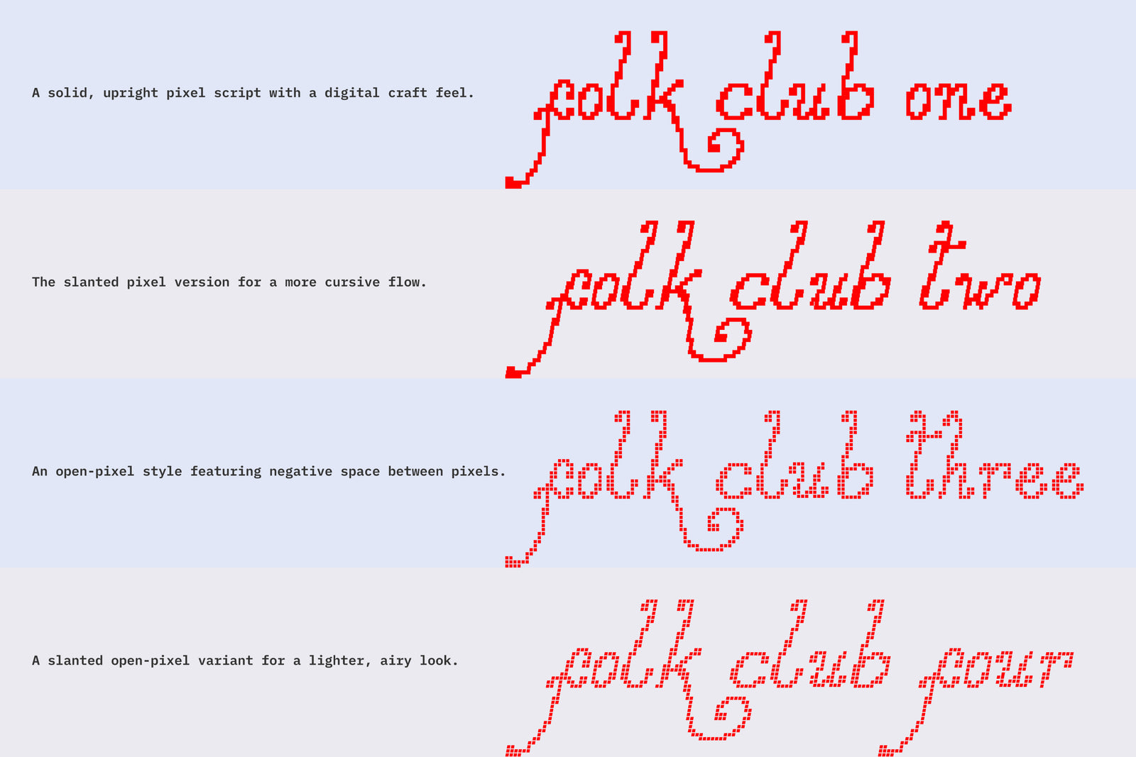Folk Club // 17 Font Set (Pixel)