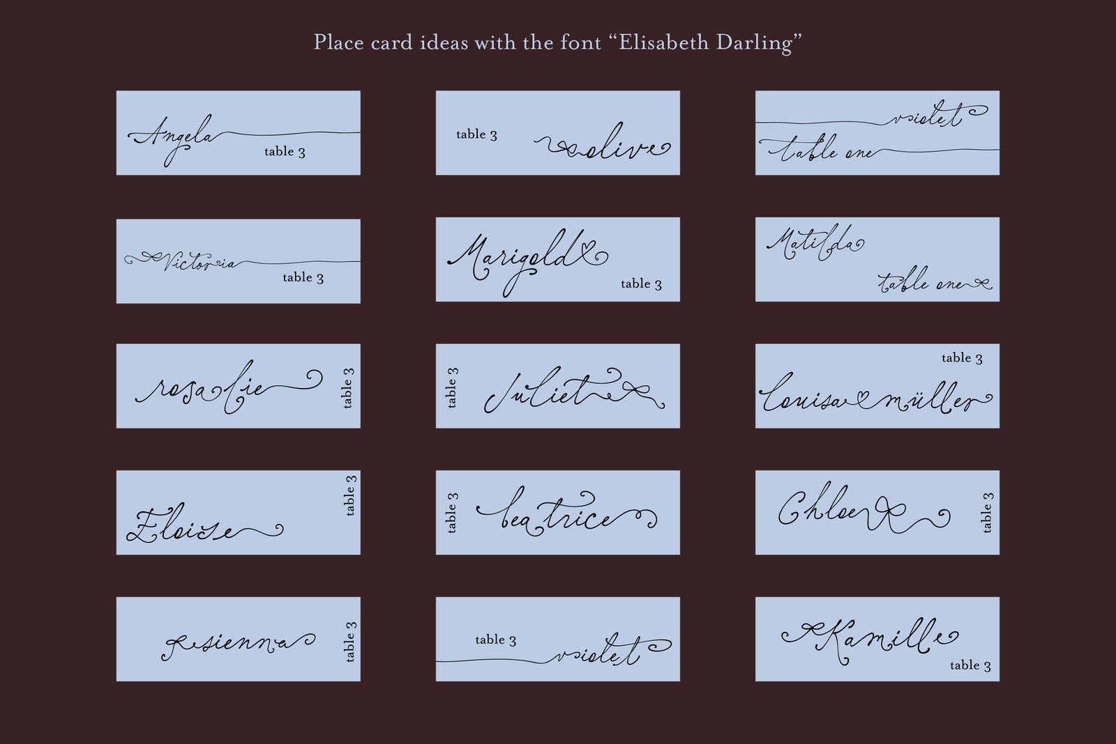 Elisabeth Darlington // Font with Bows