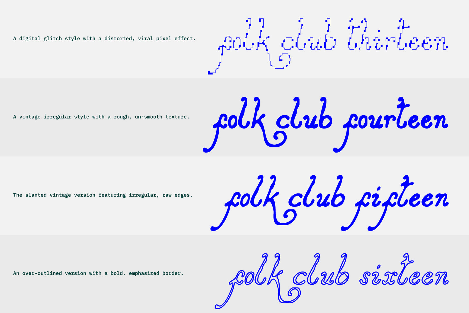 Folk Club // 17 Font Set (Pixel)