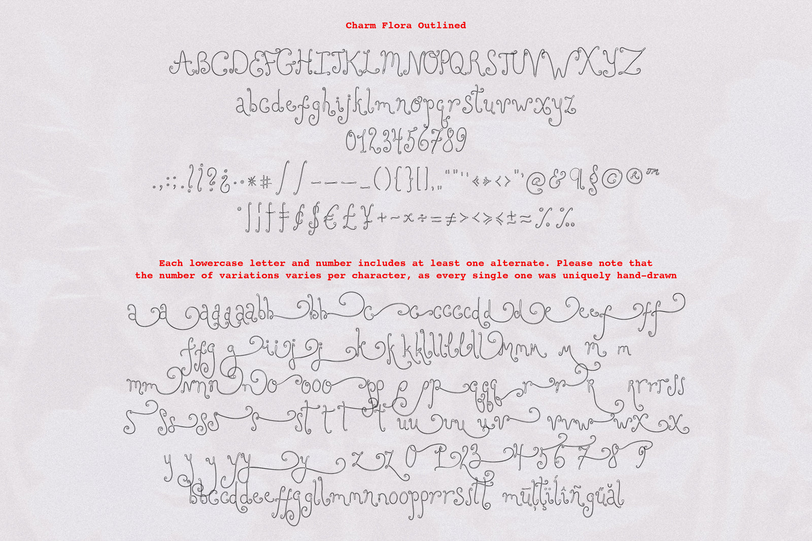 Charm Flora// Curly Font Set