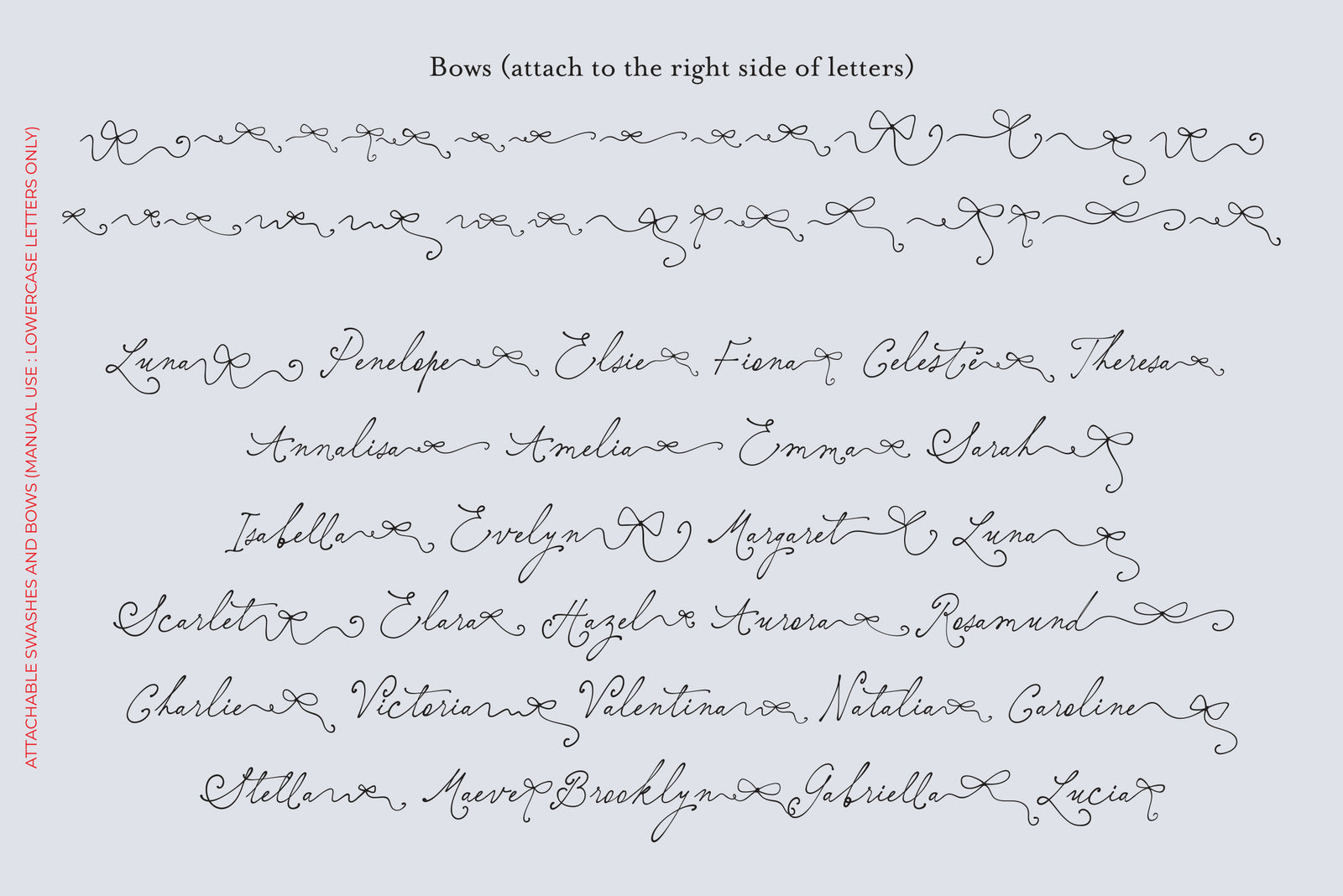 Elisabeth Darlington // Font with Bows