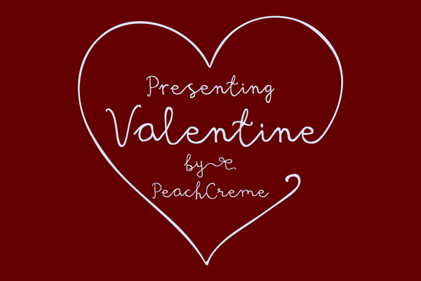 Valentine PeachCreme // Font with Bows, Hearts