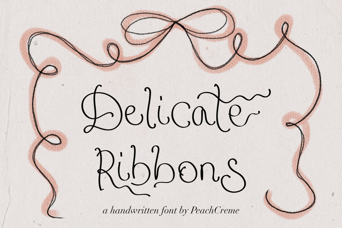 Delicate Ribbons // Quirky Script Font – www.peachcreme.com