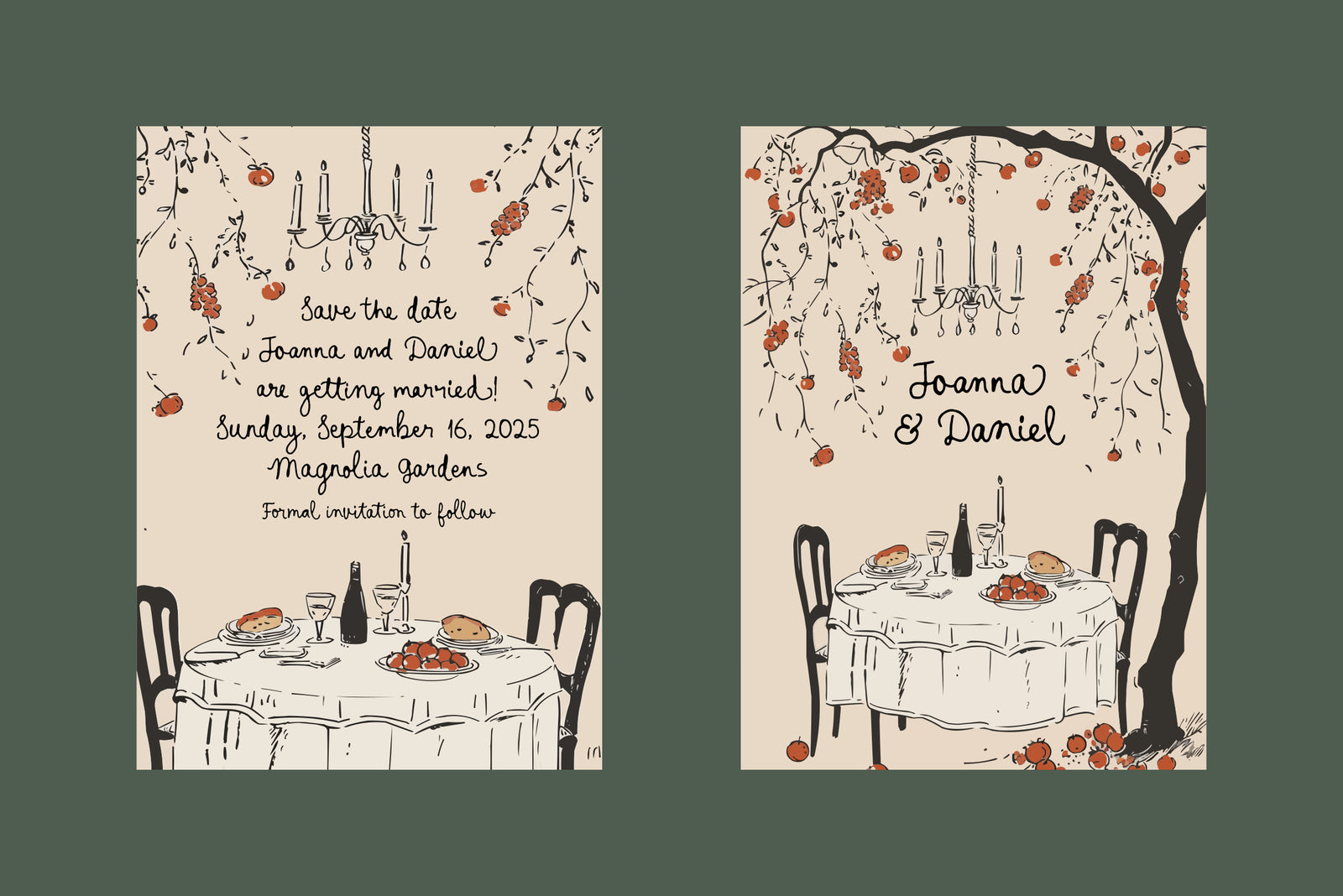 Prosecco and Baguette // Quirky font