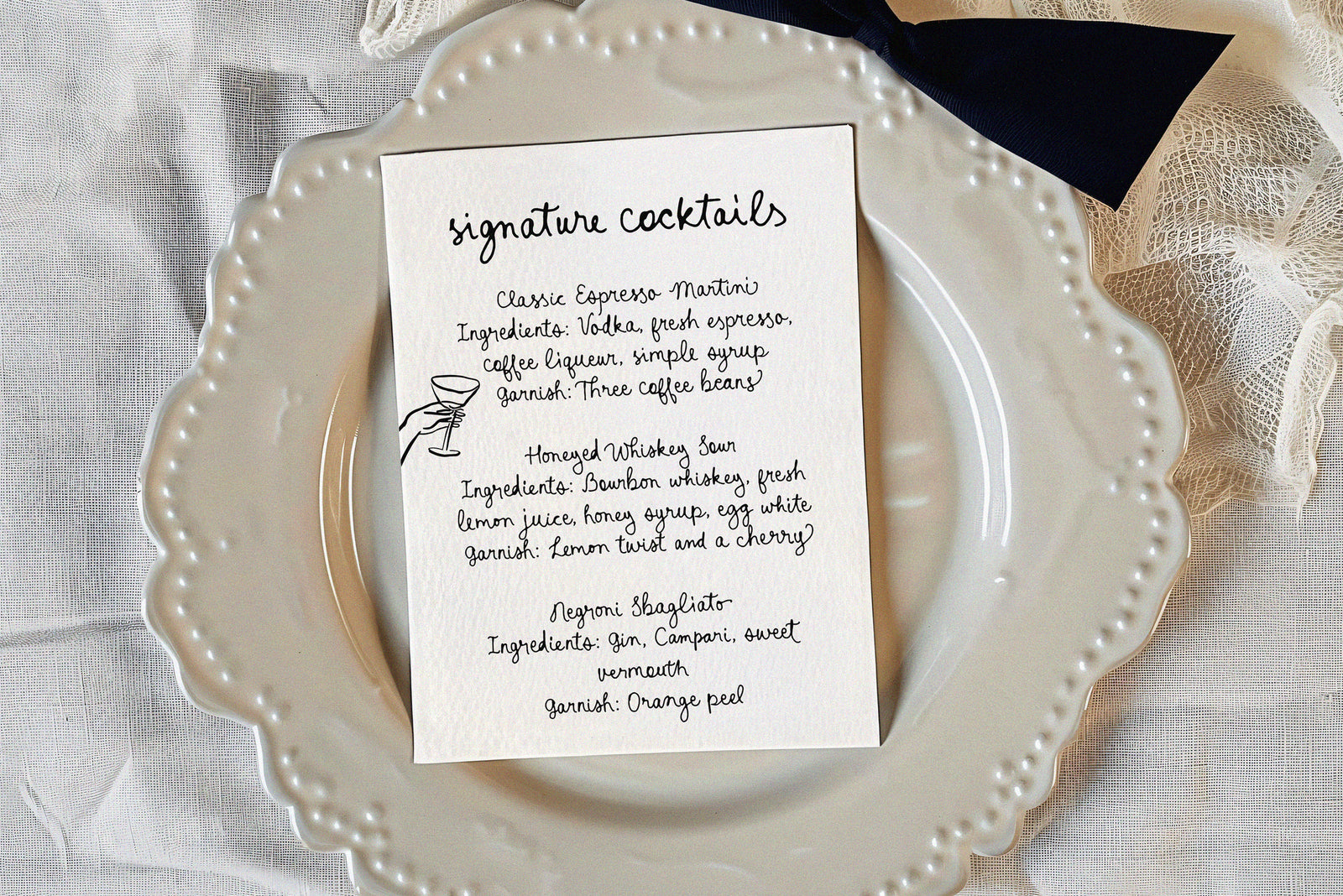 Prosecco and Baguette // Quirky font