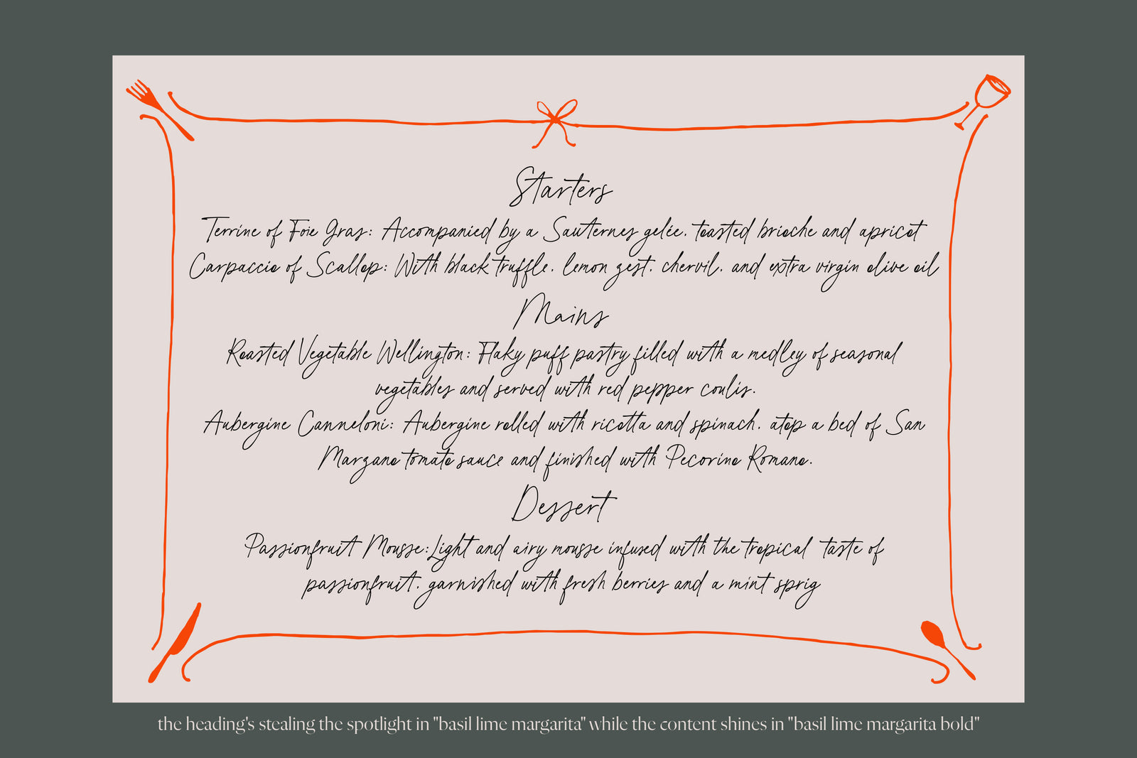Basil Lime Margarita // Handwritten Font