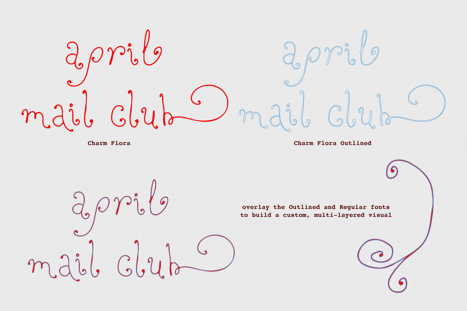 Charm Flora// Curly Font Set