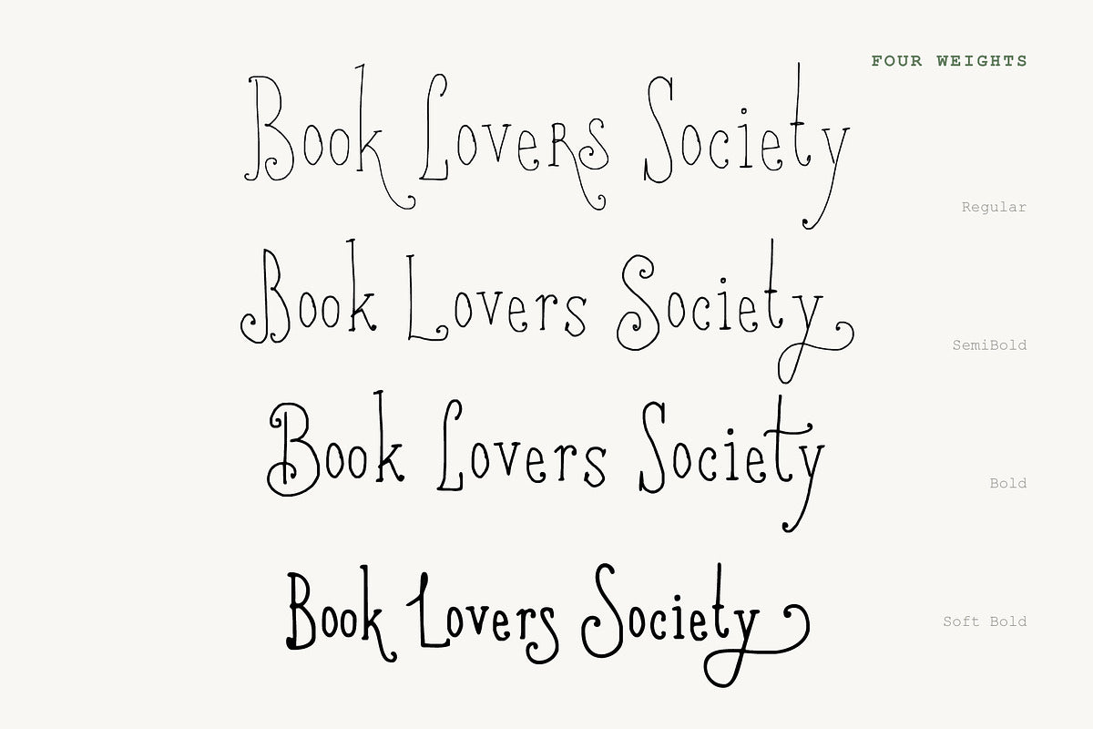 Book Lovers Society four weights