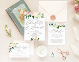 Floral Peony Wedding Invitation Template