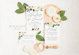 Floral Peony Wedding Invitation Template