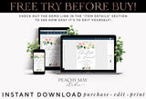 Floral Peony Wedding Invitation Template