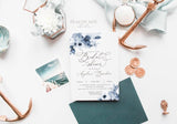 Navy Blue Bridal Shower Invitation Template 002