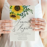 Sunflower Eucalyptus Wedding Invitation Template