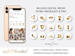 Madeline Instagram Story Covers (Gold on White)