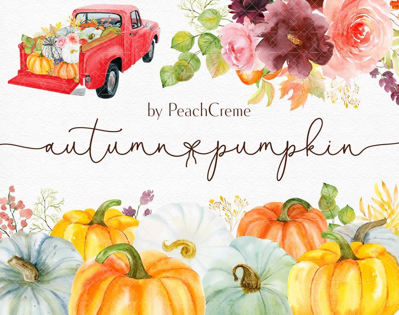 Autumn Pumpkin // Watercolor Set