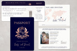 Passport Wedding Invitation Template Suite