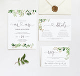 Greenery Wedding Invitation Template A033