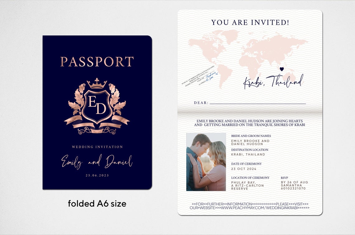Passport Wedding Invitation Template Suite