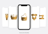 Madeline Instagram Story Covers (Gold on White)