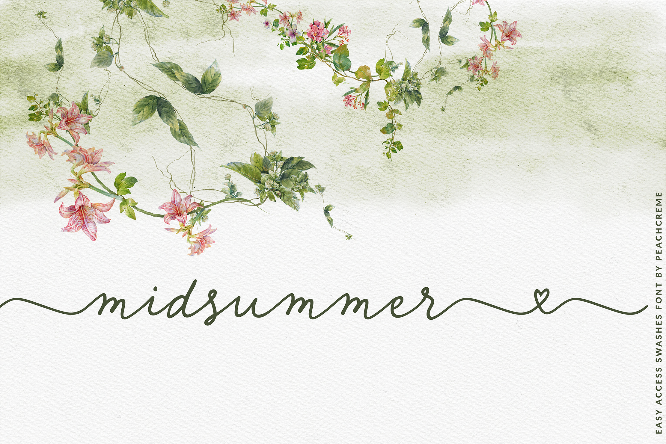 Petite Kisses// Easy access swashes font!