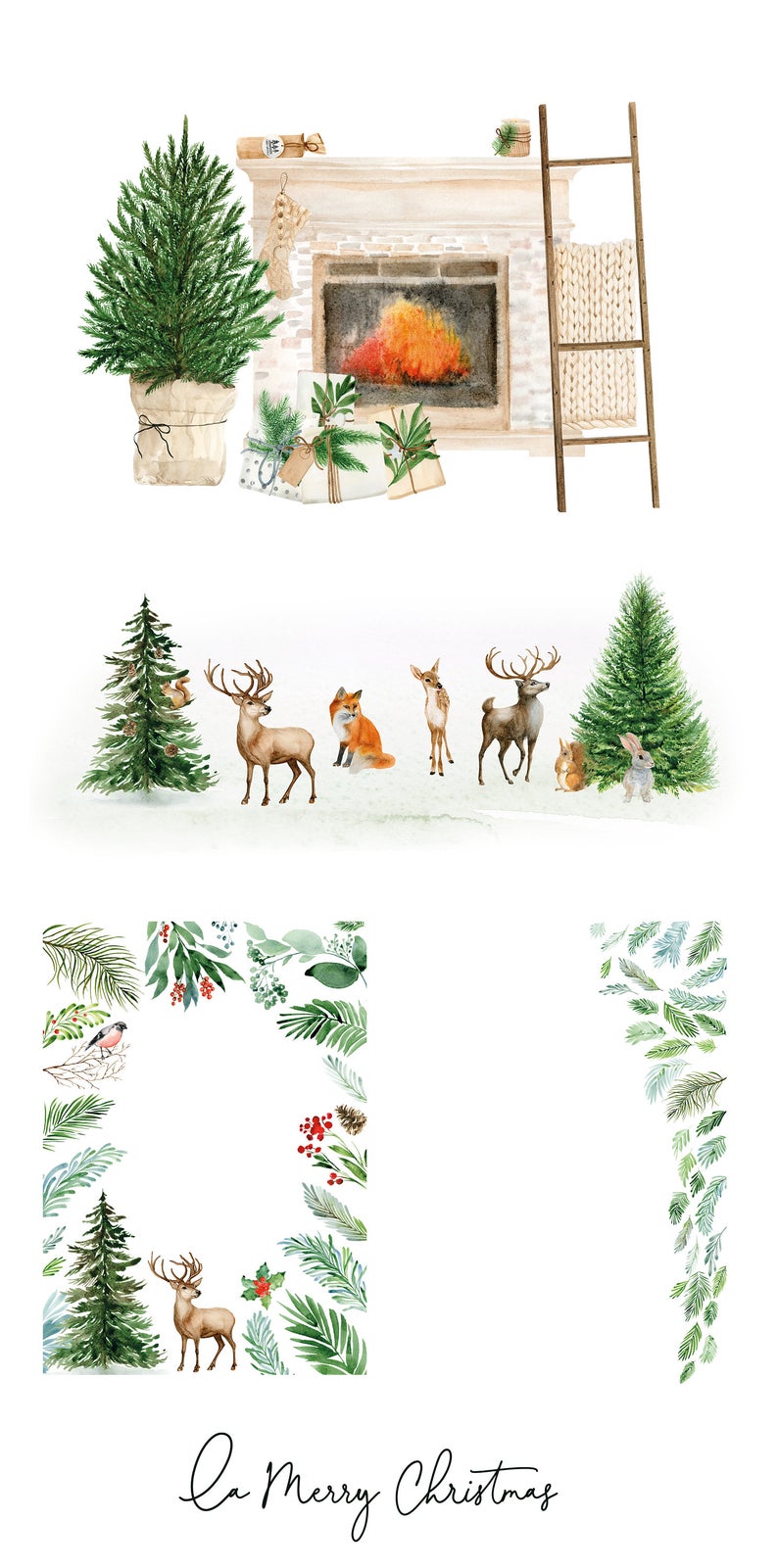 La Merry Christmas // Watercolor Set