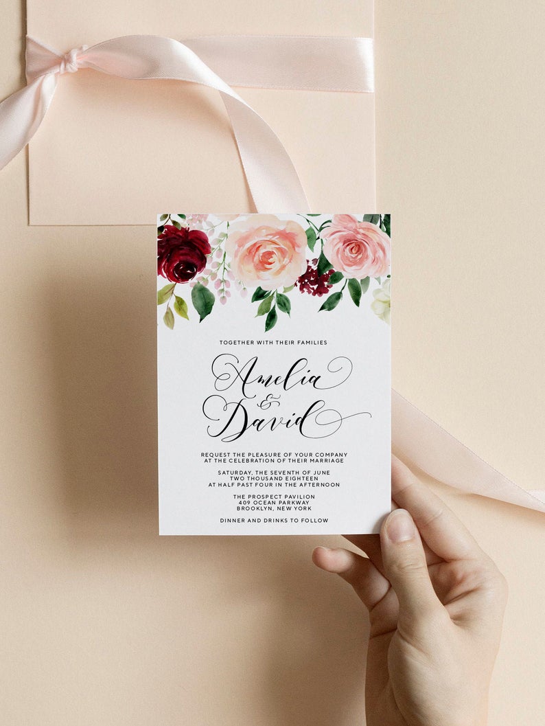 Blush Burgundy // Watercolor Set