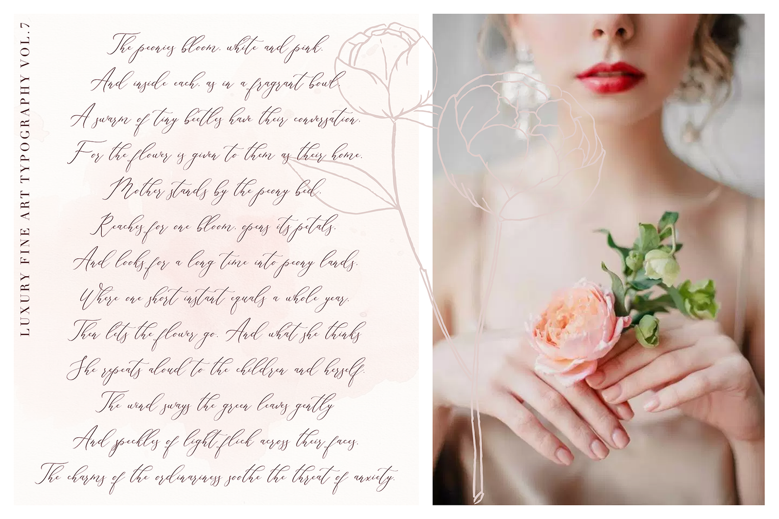 Floral Hearts Script , , - peachcreme.com