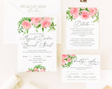 Floral Peony Wedding Invitation Template