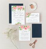 Floral Peony Wedding Invitation Template