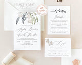 Abstract Floral Wedding Invitation Template