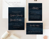 Faux Rose Gold Wedding Invitation Template