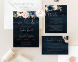 Faux Rose Gold Wedding Invitation Template A019