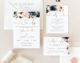 Faux Rose Gold Wedding Invitation Template