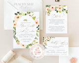 Faux Rose Gold Wedding Invitation Template 024
