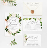 Greenery Wedding Invitation Template 027