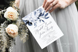 Navy Peony Wedding Invitation Template 032