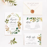 Greenery Wedding Invitation Template A036